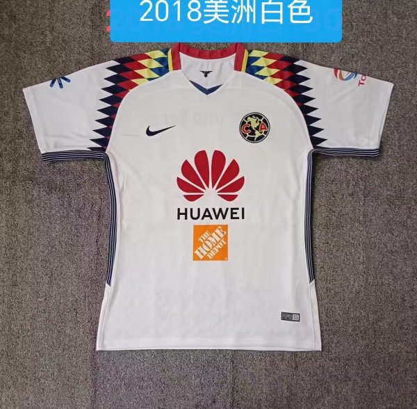 Club American White Fans 1:1 Quality Retro Soccer Jersey 2018