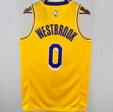 Lakers WETBROOK #0 Yellow 1:1 Quality NBA Jersey热压 2025