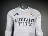 24/25 Real  Madrid Home Player Long Sleeve 1:1 Quality Soccer Jersey