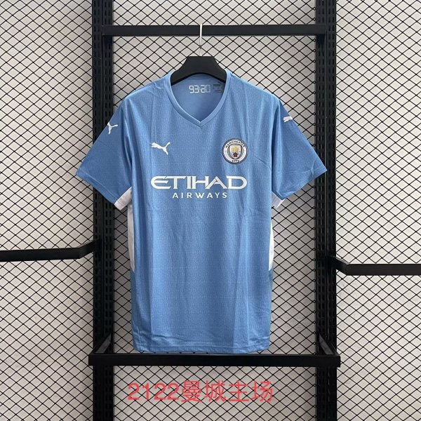 Manchester City Home Fans 1:1 Retro Soccer Jersey 21/22
