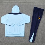 France Hooded Long Sleeved Blue 1:1 Training suit 24/25