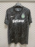 Sporting Lisbon Goalkeeper Black Fans 1:1 Soccer Jersey 24/25