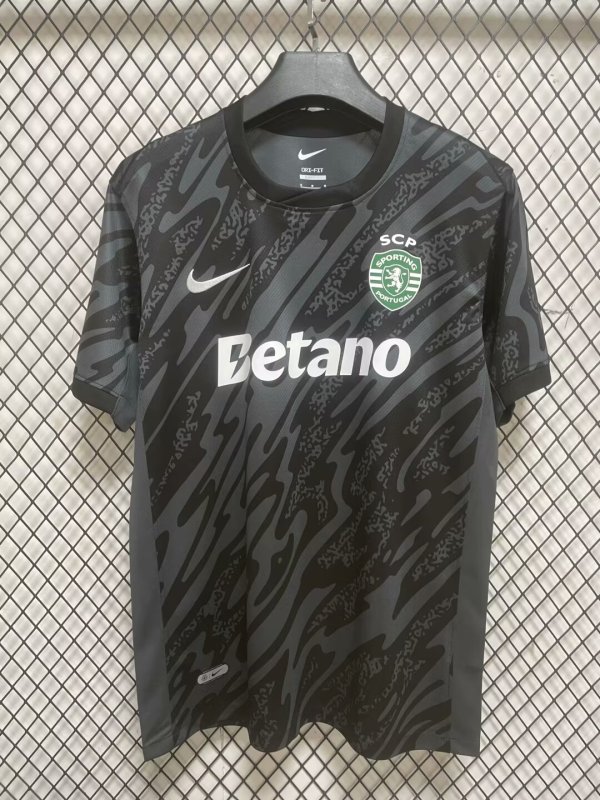 Sporting Lisbon Goalkeeper Black Fans 1:1 Soccer Jersey 24/25