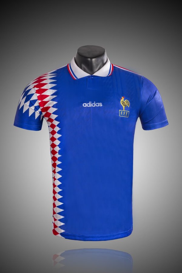 France Home Fans  Retro 1:1 Quality Soccer Jersey 1994