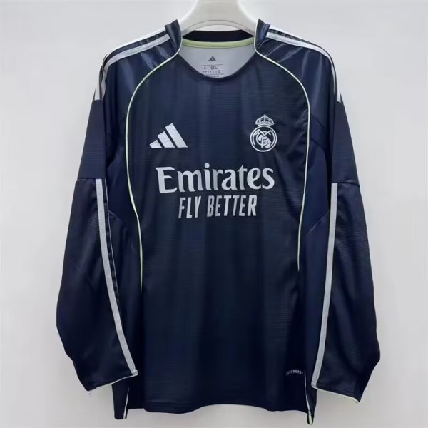 Real  Madrid  Long sleeves Away Fans 1:1 Quality Soccer Jersey 25/26
