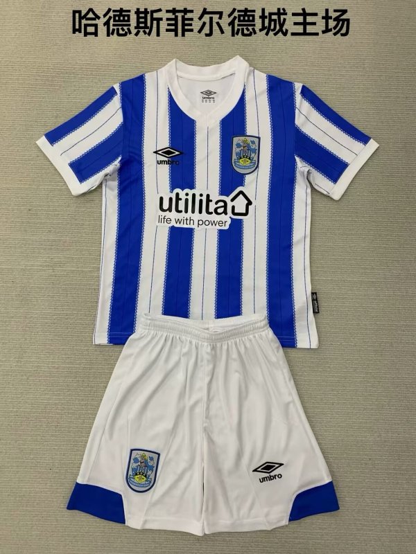 Huddersfield Town Home Kids Kits 1:1 Quality Soccer Jersey 24/25