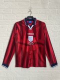 England  Away Long sleeve 1:1 Quality Retro Soccer Jersey 1998