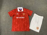 Manchester United Home Kids Kits Retro 1:1  Quality Soccer Jersey 1992/1994