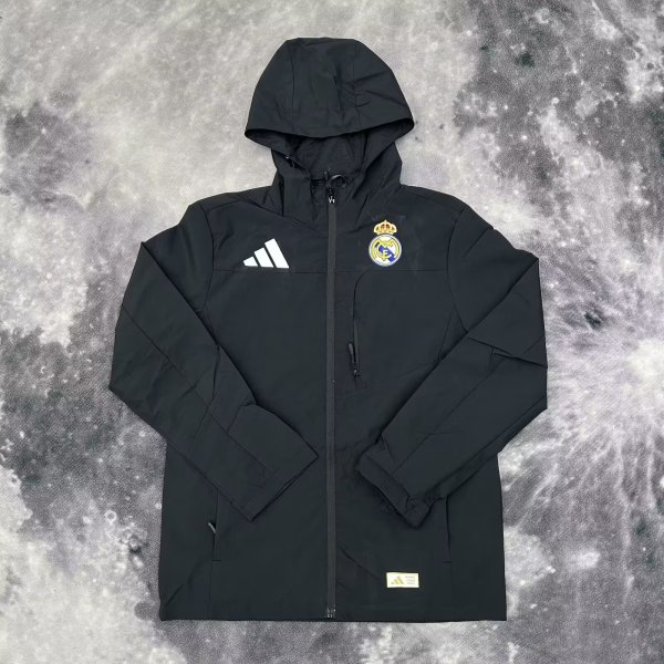 Real Madrid Black Windbreaker 24/25
