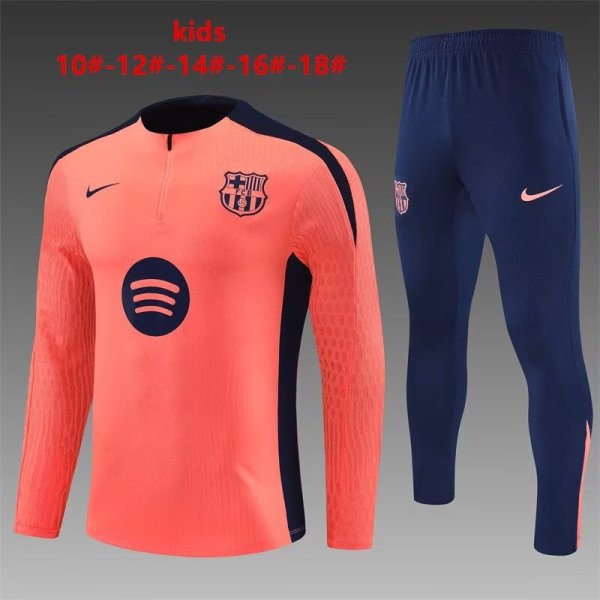 Barcelona Kids Orange Pink Player Version 1:1 Quality Training Jersey 24/25