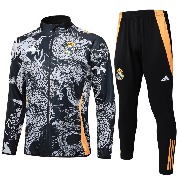 Real Madrid Black Training Tracksuit 1:1 Quality Training Jersey 24/25