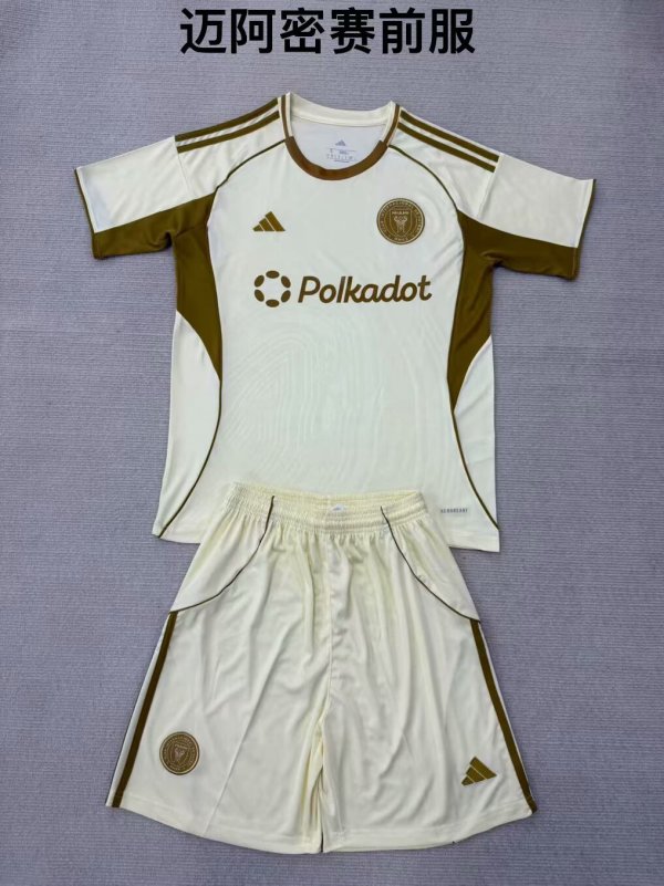 Inter Miami Pre match uniform Kids 1:1 Quality Soccer Jersey 25/26