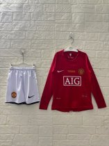 Manchester United Home Long sleeves Kids Retro 1:1 Quality Soccer Jersey 2007/2008 Manchester United Home Long sleeves Kids Retro 1:1 Quality Soccer Jersey 2007/2008