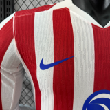 Atletico Madrid Home Long Sleeve Player 1:1 Quality Soccer Jersey 25/26