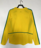 Brazil Home Long Sleeve Fans Retro  1:1 Quality  Soccer Jersey 2002
