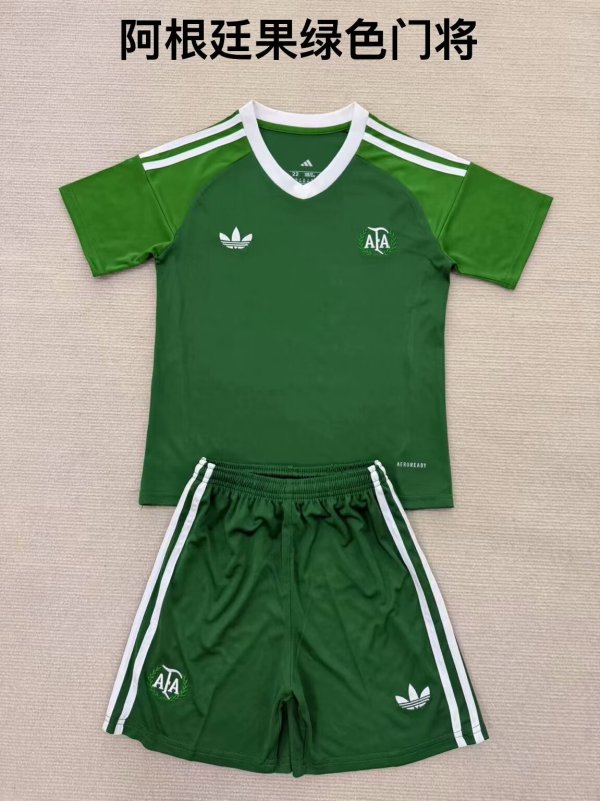 Argentina Goalkeeper Green 1:1 Kids Soccer Jersey 25/26