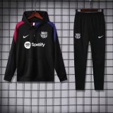 Barcelona Hooded  Long Sleeved Black 1:1 Training suit 24/25
