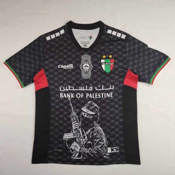 Palestine  Head Away Black  Fans 1:1 Quality Soccer Jersey 24/25