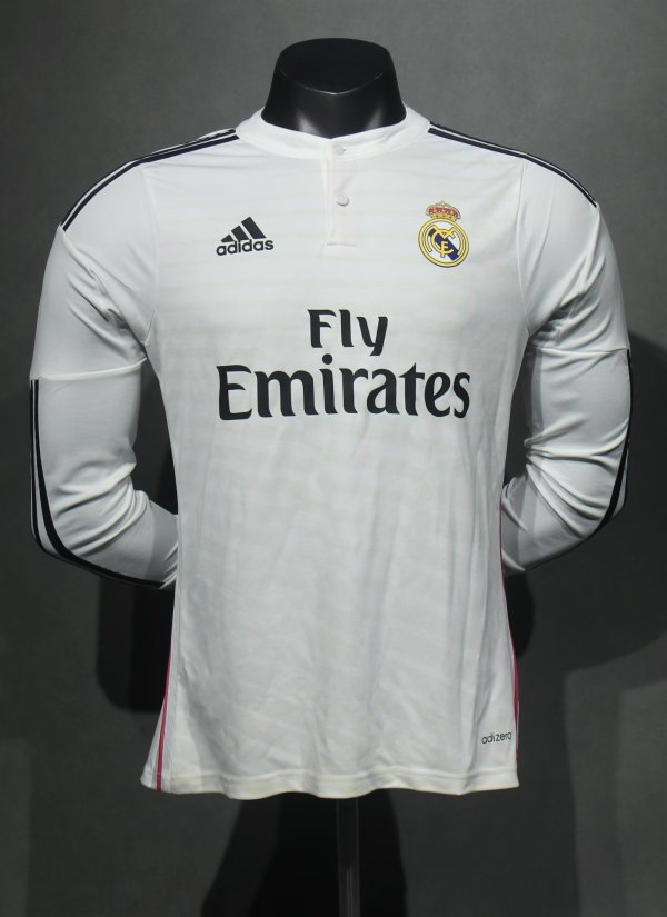 Real Madrid Home Long Sleeve Player Retro 1:1 Quality Soccer Jersey 2014/2015
