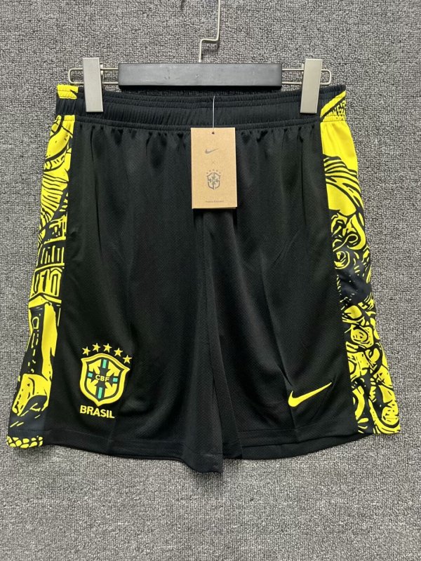 Brazil Special  Edition Black Yellow 1:1 Quality Shorts 24/25