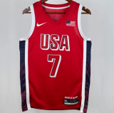 Team USA DURANT #7 Red 1:1 Quality NBA Jerseys 2024