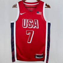 Team USA DURANT #7 Red 1:1 Quality NBA Jerseys 2024