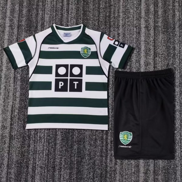 Sporting Lisbon Home Kids  Retro 1:1 Soccer Jersey 2001/2003