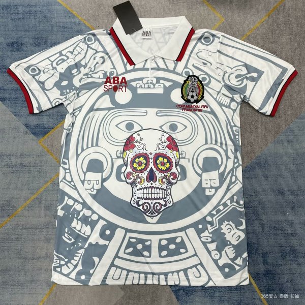 1998 Mexico Away  Special Edition White Fans 1:1 Quality Retro Soccer Jersey