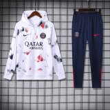 Paris Hooded Long Sleeved White 1:1 Training suit 24/25