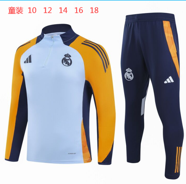Real Madrid Kids Blue 1:1 Quality Training Jersey 24/25