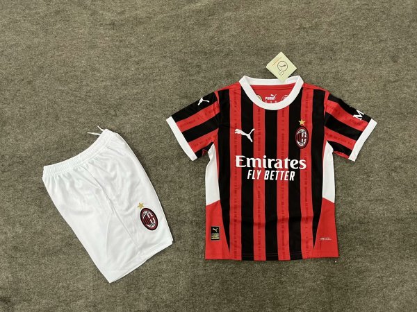 AC Milan Home Kids Kits 1:1 Soccer Jersey 24/25