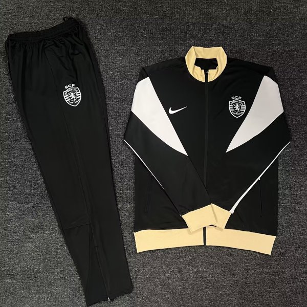 Lisbon  Black Training Tracksuit 1:1 Quality Soccer Jersey 24/25