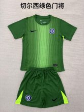 Chelsea Goalkeeper Green  Kids Kits 1:1 Quality Soccer Jersey 25/26