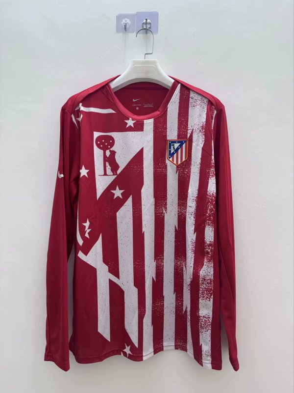 Atletico Madrid Training clothes Red Long sleeves Fans 1:1 Quality Soccer Jersey 25/26