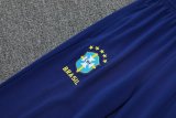 Brazil Hooded Long Sleeved Blue 1:1 Training suit 24/25