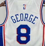 76ers GEORGEG #8 White 1:1 Quality NBA Jersey 2025 热压