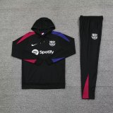 Barcelona Hooded  Long Sleeved Black 1:1 Training suit 24/25
