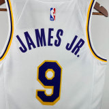 2025 Lakers JAMES JR. #9 White 1:1 Quality NBA Jersey热压
