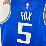 Kings FOX #5 Blue City Edition  1:1 Quality NBA Jersey热压 2024