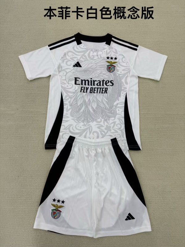 Benfica Special Edition White Kids Kits 1:1 Quality Soccer Jersey 24/25