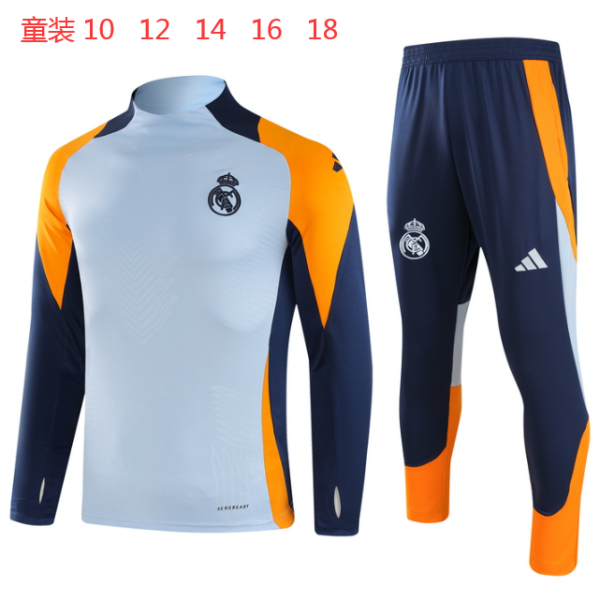 Real Madrid Kids Blue Player 1:1 Quality Training Jersey 24/25