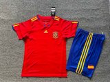Spain Home Kids Kits  Retro 1:1 Quality Soccer Jersey 2010