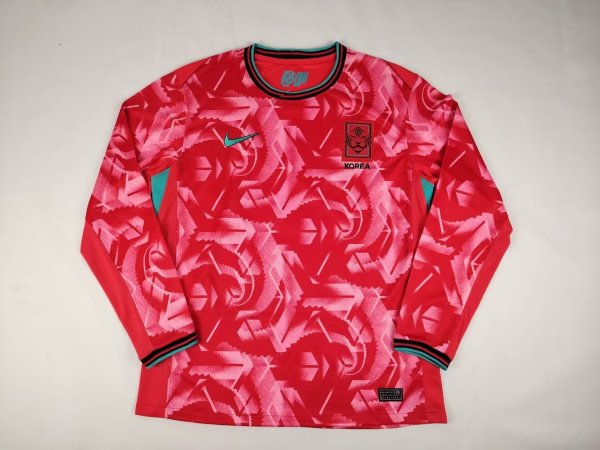 Korea Home Red Fans Long sleeve 1:1 Quality Soccer Jersey 24/25