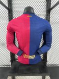 Barcelona  Home Coldplay Band Long Sleeved  PLayer  1:1 Quality Soccer Jersey 24/25（月亮广告）