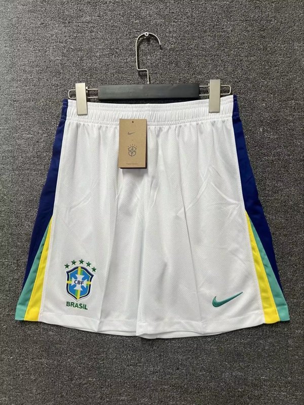Brazil Away White 1:1 Quality Shorts 24/25