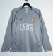 Manchester United Grey Long Sleeve Goalkeeper 1:1 Retro Soccer Jersey 2007/2008