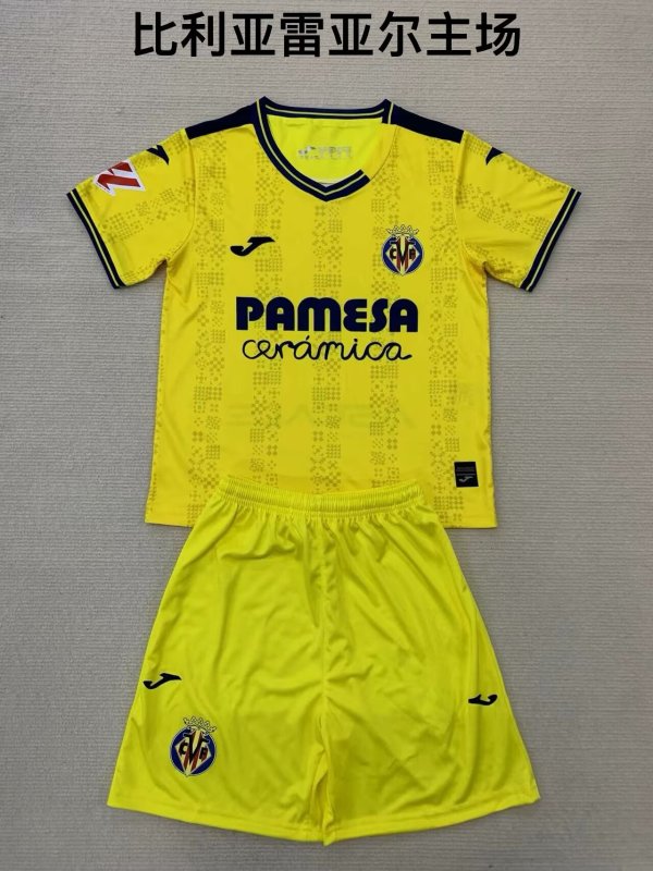 Villarreal Home Kids Kits 1:1 Quality Soccer Jersey 24/25