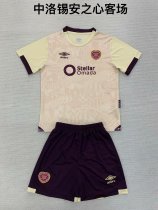 24/25 Heart of Midlothian  Away Kids KIits 1:1 Soccer Jersey