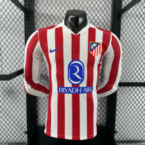 Atletico Madrid Home Long Sleeve Player 1:1 Quality Soccer Jersey 25/26 Atletico Madrid Home Long Sleeve Player 1:1 Quality Soccer Jersey 25/26