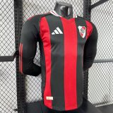 River Plate Away  Long Sleeve Player 1:1 Quality Soccer Jersey 25/26